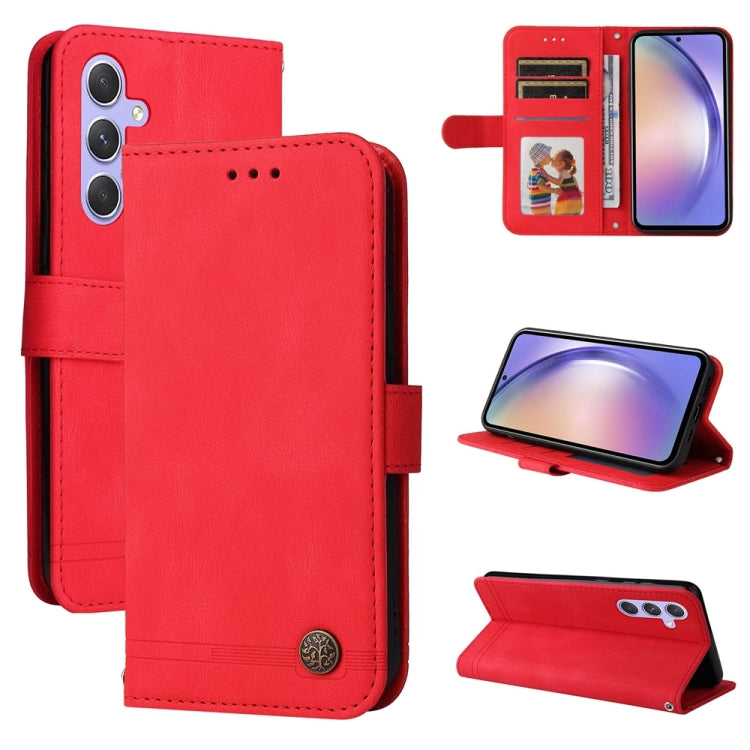 For Samsung Galaxy M54 5G Skin Feel Life Tree Metal Button Leather Phone Case