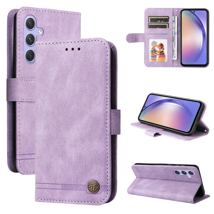 For Samsung Galaxy M54 5G Skin Feel Life Tree Metal Button Leather Phone Case