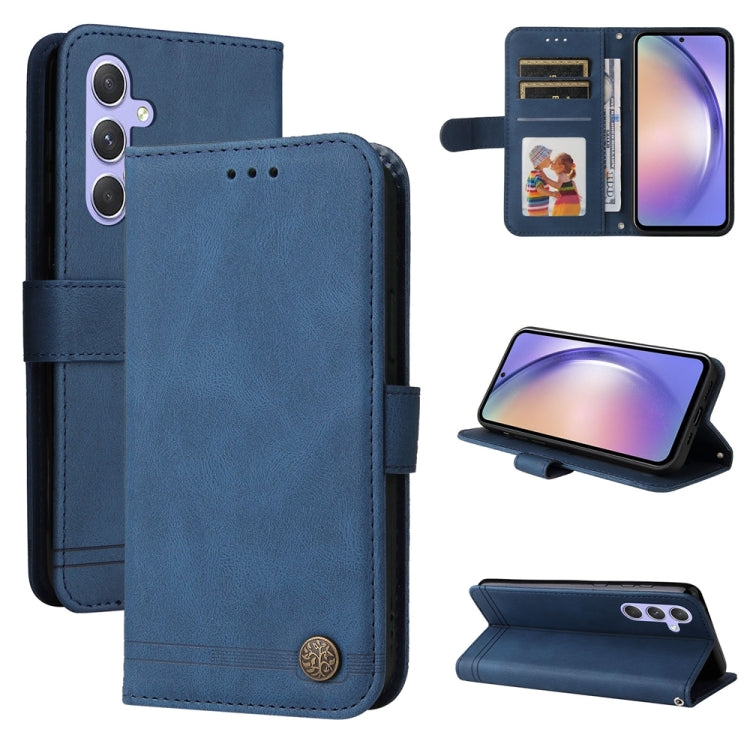 For Samsung Galaxy M54 5G Skin Feel Life Tree Metal Button Leather Phone Case