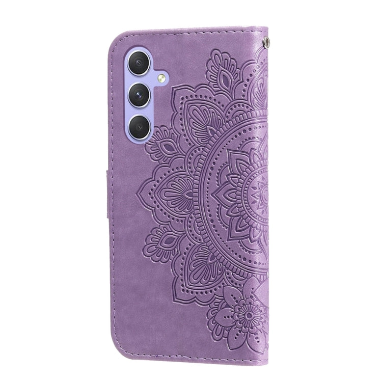 For Samsung Galaxy M54 5G 7-petal Flowers Embossing Leather Phone Case