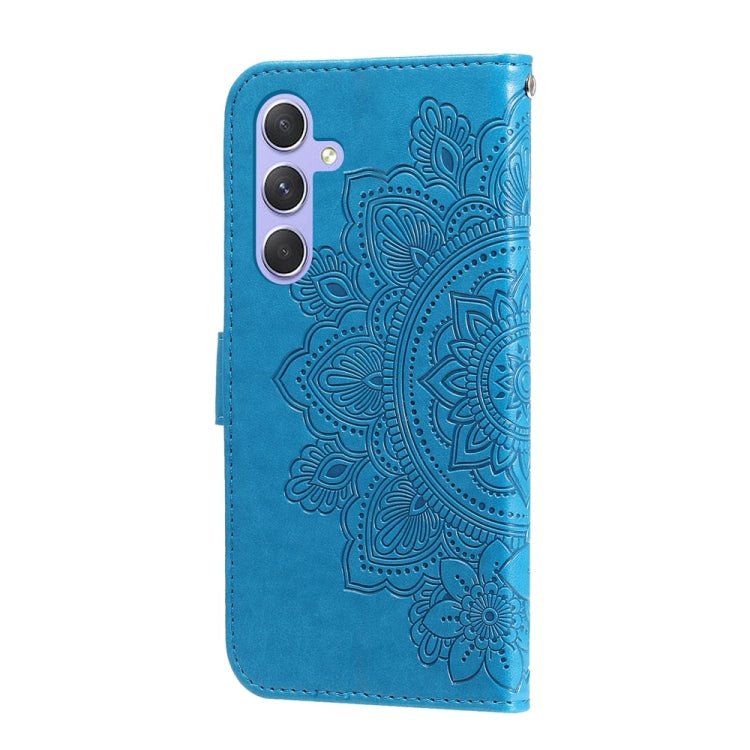 For Samsung Galaxy M54 5G 7-petal Flowers Embossing Leather Phone Case