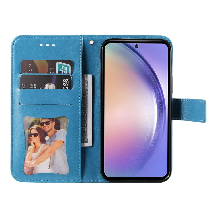 For Samsung Galaxy M54 5G 7-petal Flowers Embossing Leather Phone Case