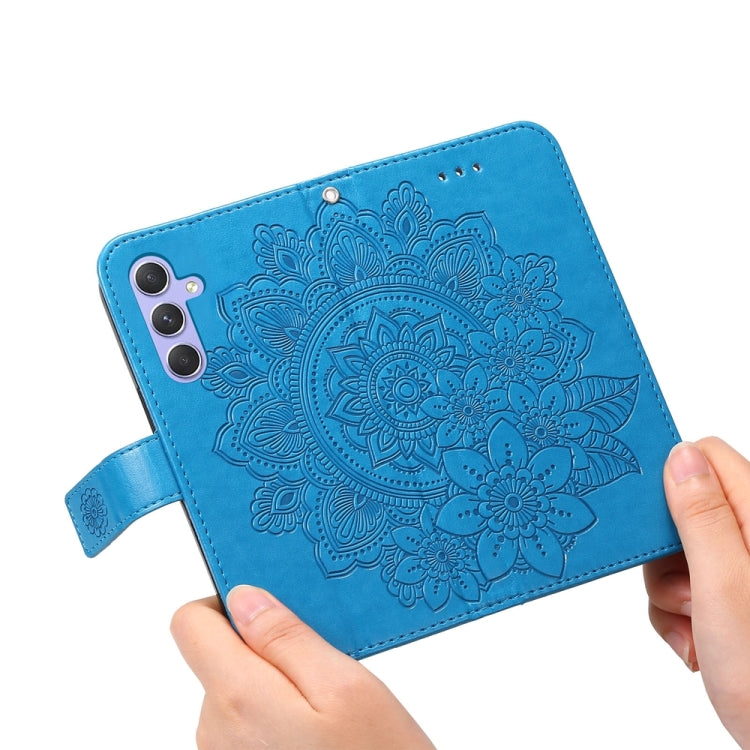 For Samsung Galaxy M54 5G 7-petal Flowers Embossing Leather Phone Case