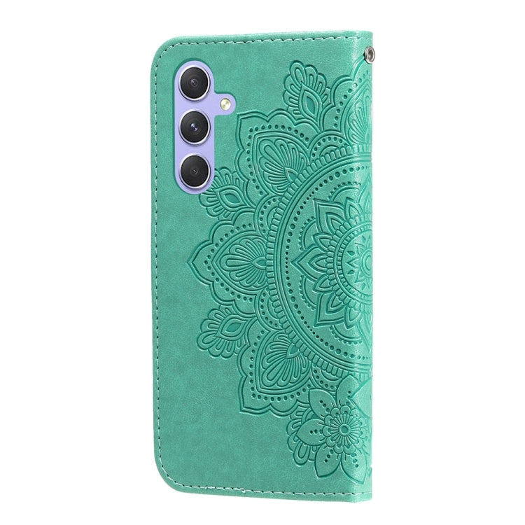 For Samsung Galaxy M54 5G 7-petal Flowers Embossing Leather Phone Case