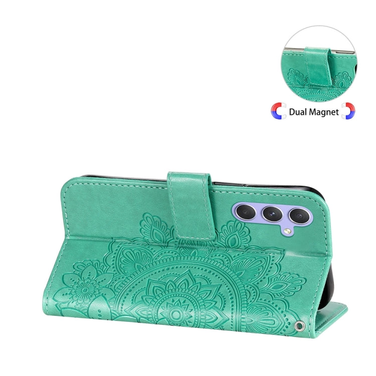 For Samsung Galaxy M54 5G 7-petal Flowers Embossing Leather Phone Case