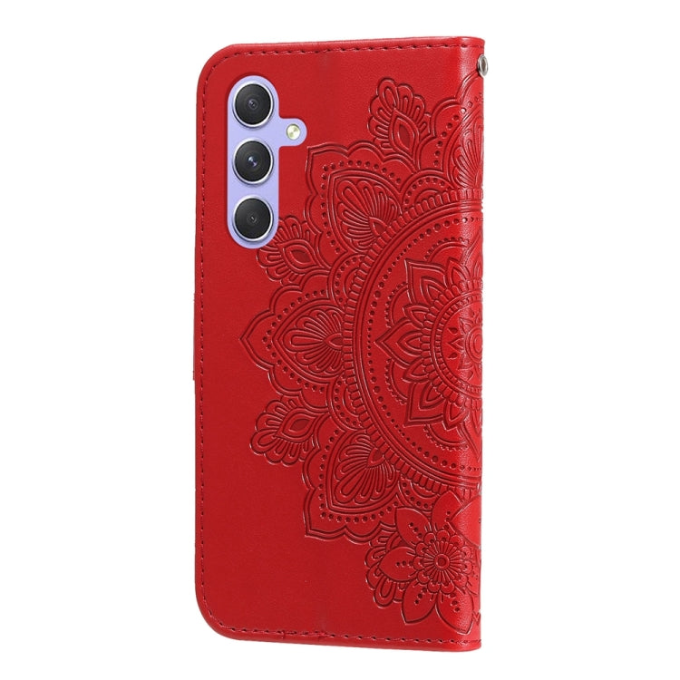 For Samsung Galaxy M54 5G 7-petal Flowers Embossing Leather Phone Case