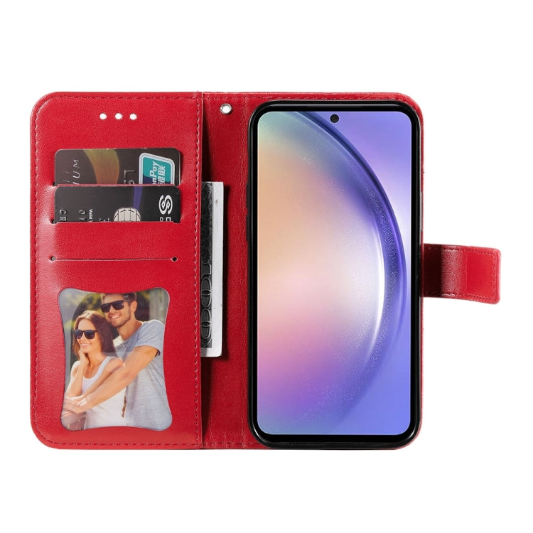 For Samsung Galaxy M54 5G 7-petal Flowers Embossing Leather Phone Case
