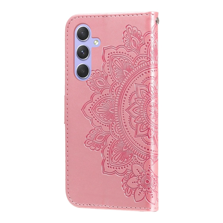 For Samsung Galaxy M54 5G 7-petal Flowers Embossing Leather Phone Case