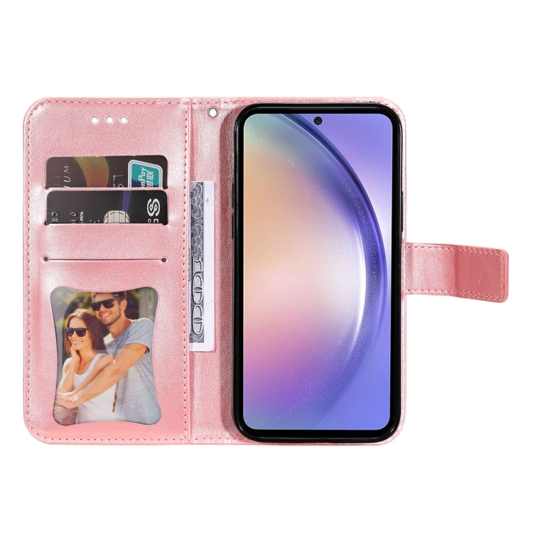 For Samsung Galaxy M54 5G 7-petal Flowers Embossing Leather Phone Case