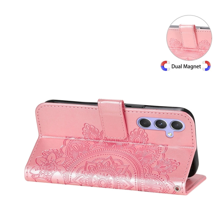 For Samsung Galaxy M54 5G 7-petal Flowers Embossing Leather Phone Case