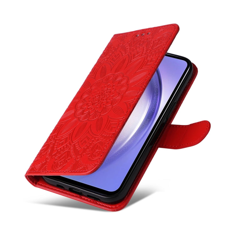 For Samsung Galaxy M54 5G Embossed Sunflower Leather Phone Case