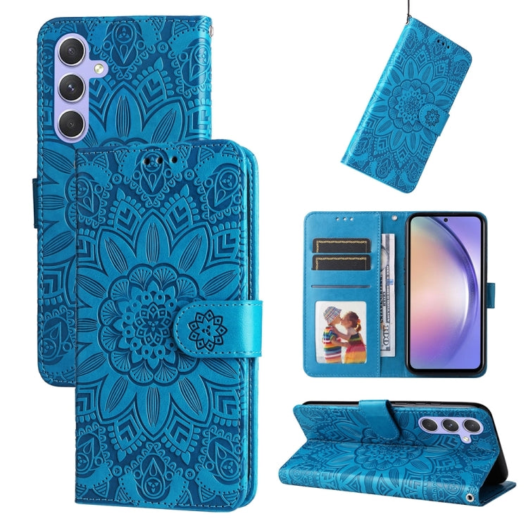 For Samsung Galaxy M54 5G Embossed Sunflower Leather Phone Case