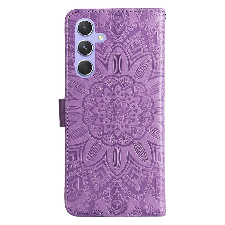 For Samsung Galaxy M54 5G Embossed Sunflower Leather Phone Case