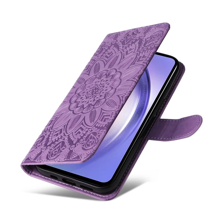 For Samsung Galaxy M54 5G Embossed Sunflower Leather Phone Case