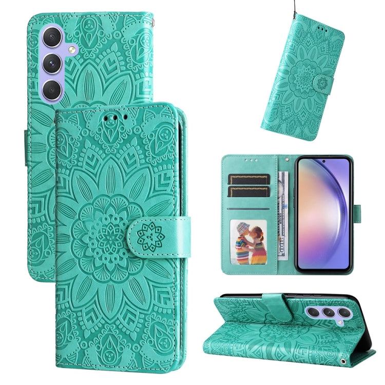 For Samsung Galaxy M54 5G Embossed Sunflower Leather Phone Case