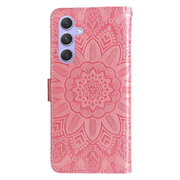 For Samsung Galaxy M54 5G Embossed Sunflower Leather Phone Case