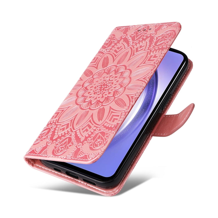 For Samsung Galaxy M54 5G Embossed Sunflower Leather Phone Case