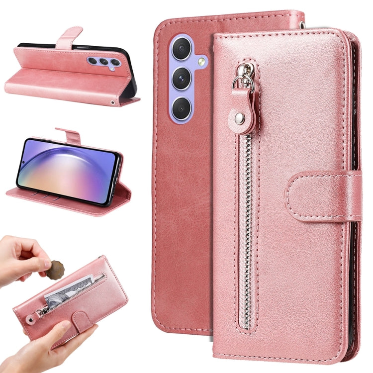 For Samsung Galaxy M54 5G Calf Texture Zipper Leather Phone Case