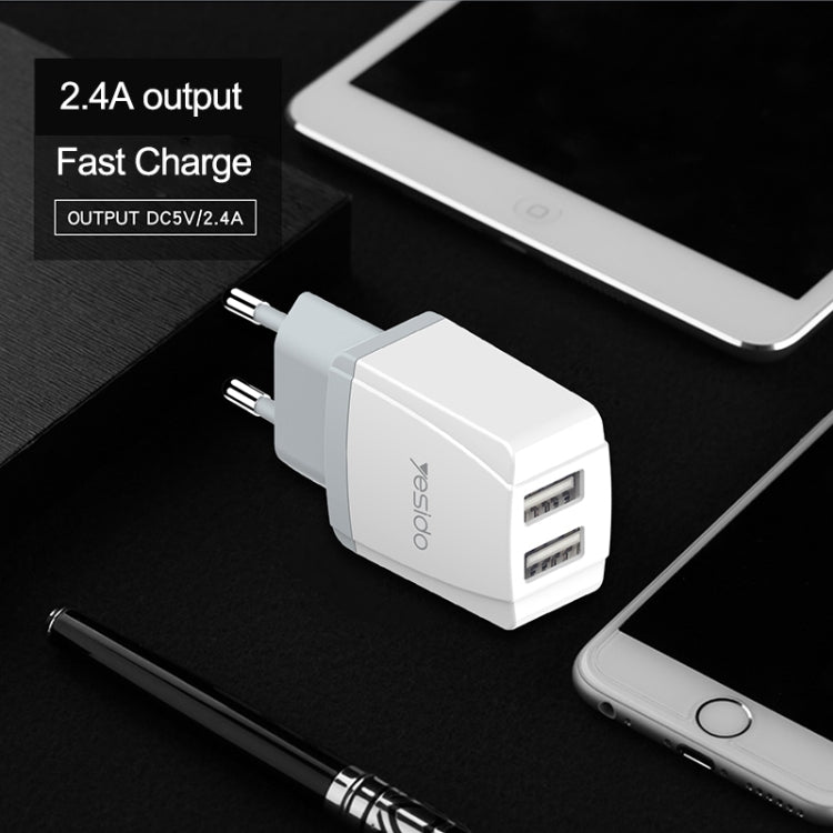 Yesido YC-21 USB Dual Port Travel Fast Charger(EU Plug)