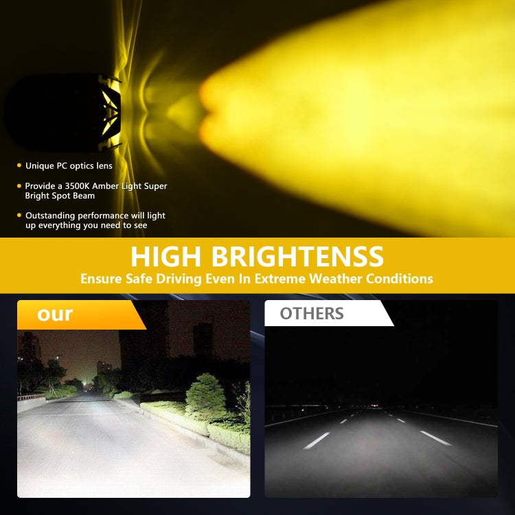 M2 1 Pair Double Lens Motorcycle Two-color Spotlight(Black)