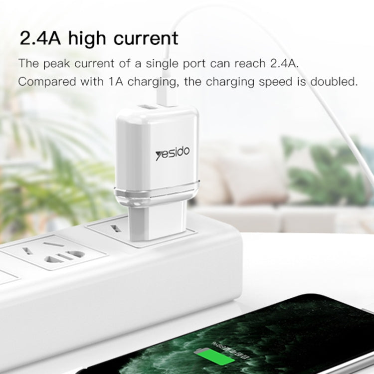 Yesido YC-26 USB Dual Ports Travel Charger(EU Plug)