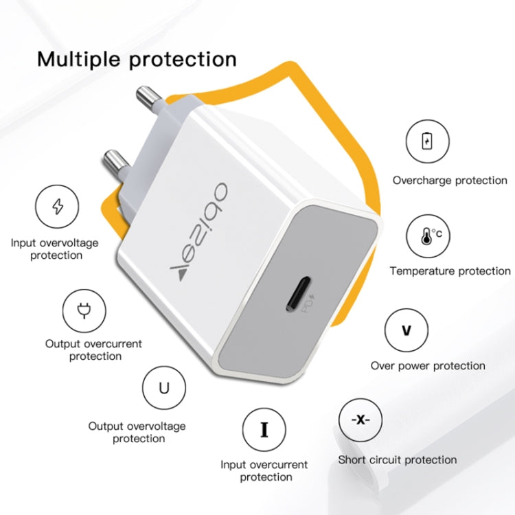 Yesido YC-27 PD 18W Type-C Port Fast Charger(EU Plug)