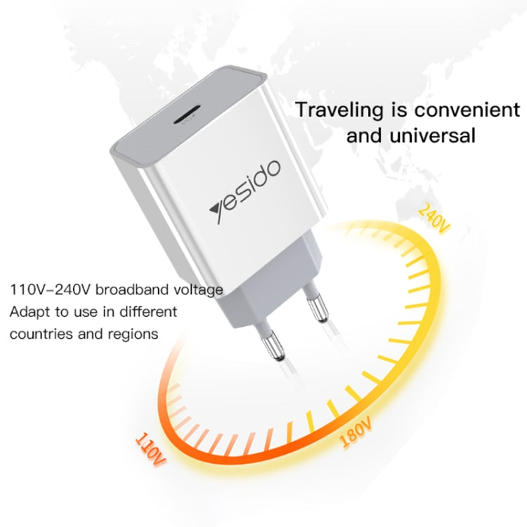 Yesido YC-27 PD 18W Type-C Port Fast Charger(EU Plug)