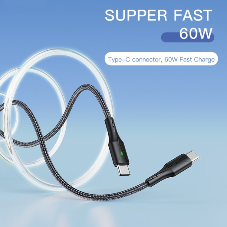YESIDO CA100 PD 60W USB-C / Type-C to Type-C Fast Charging Data Cable, Length:1.2m(Black)