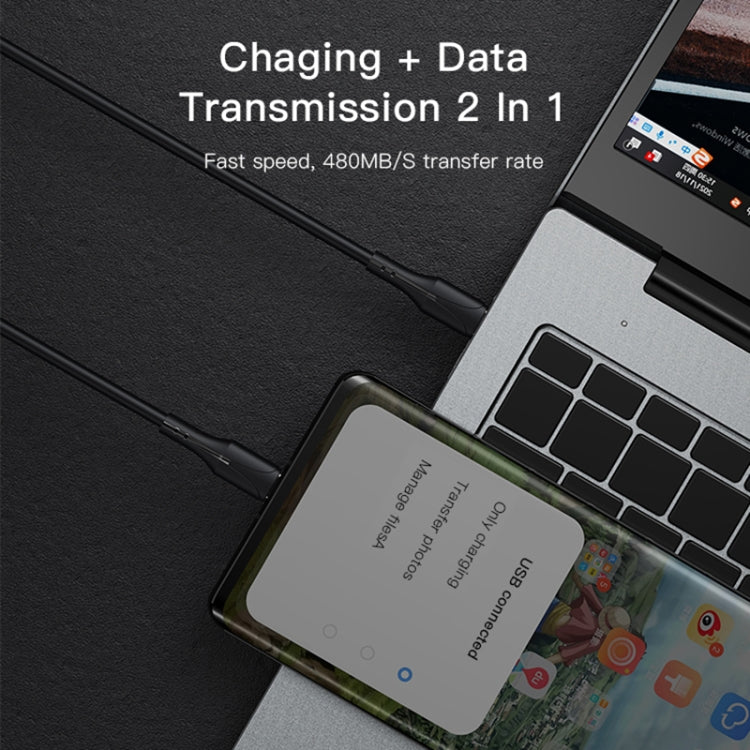 YESIDO CA100 PD 60W USB-C / Type-C to Type-C Fast Charging Data Cable, Length:1.2m(Black)