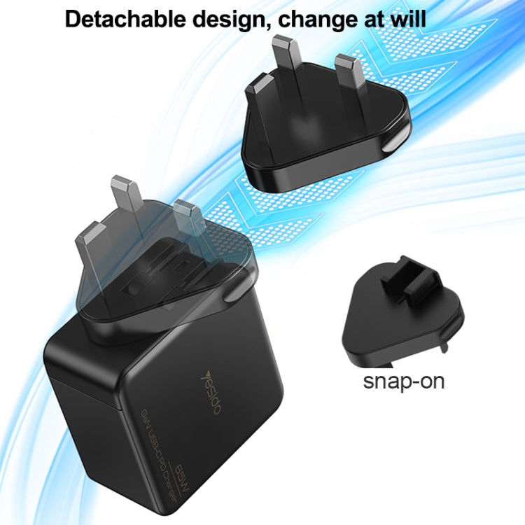 Yesido YC-42 65W 2 Type-C + USB-A GaN Fast Charger(EU Plug)