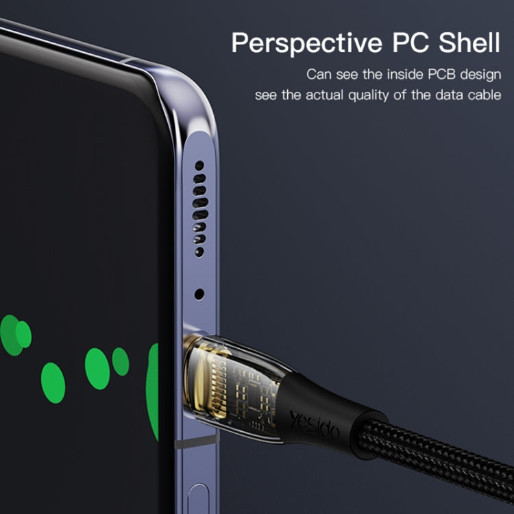 YESIDO CA103 PD 100W USB-C / Type-C to Type-C Fast Charging Data Cable, Length:1.2m(Black)