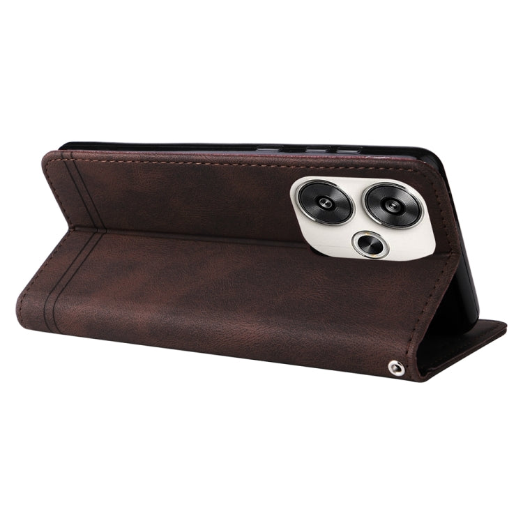 For Xiaomi Poco F6 Skin Feel Life Tree Metal Button Leather Phone Case