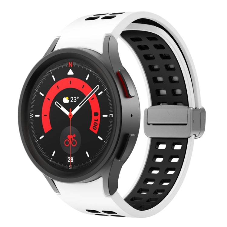 For Samsung Galaxy Watch5 Double-row Hole Folding Buckle Silicone Watch Band