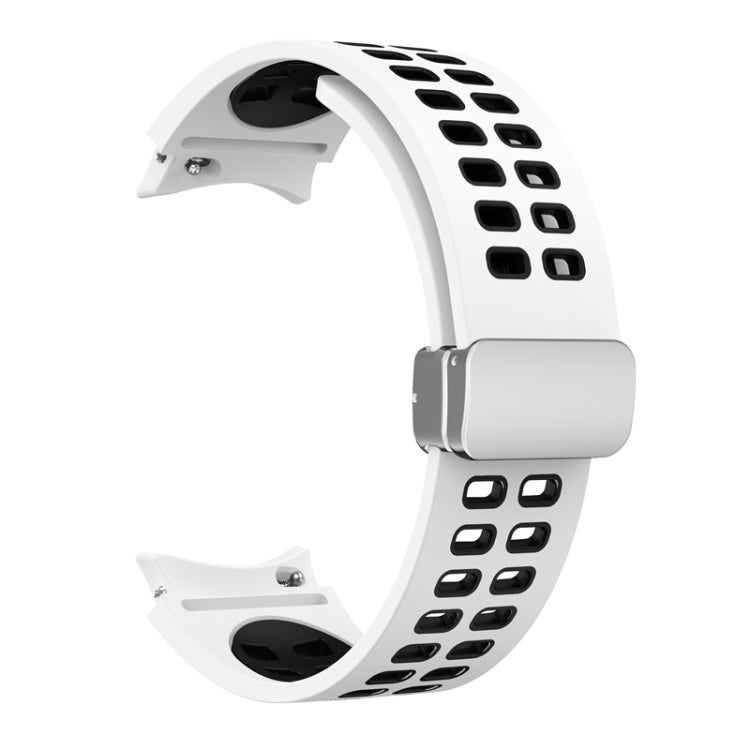 For Samsung Galaxy Watch5 Double-row Hole Folding Buckle Silicone Watch Band