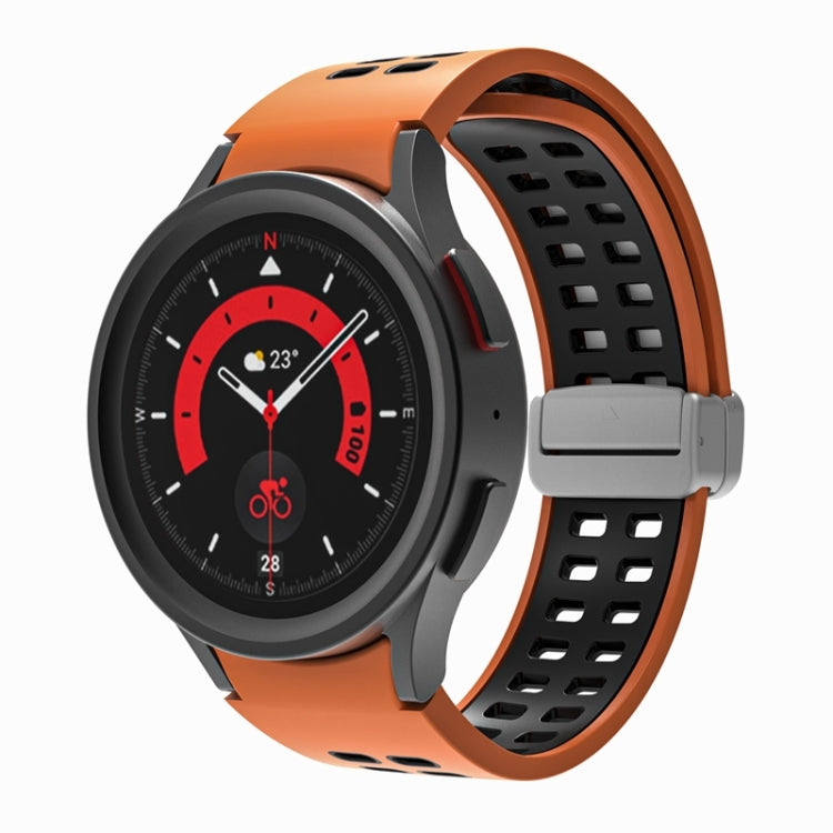For Samsung Galaxy Watch5 Double-row Hole Folding Buckle Silicone Watch Band