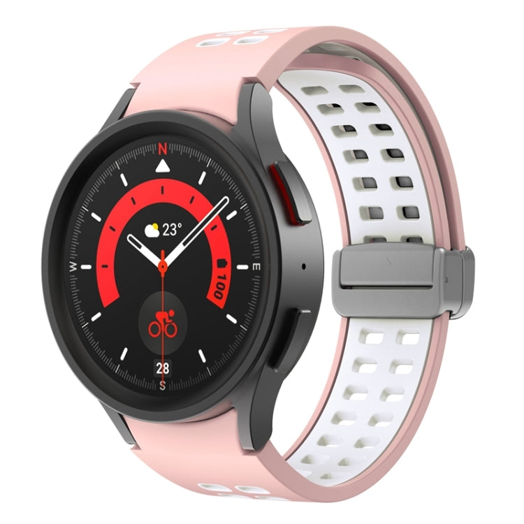 For Samsung Galaxy Watch5 Double-row Hole Folding Buckle Silicone Watch Band