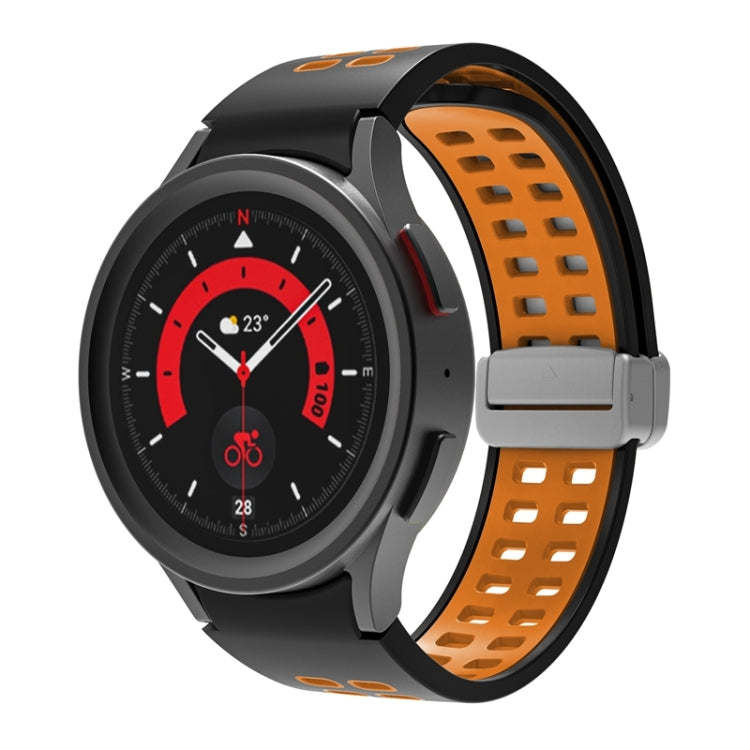 For Samsung Galaxy Watch5 Double-row Hole Folding Buckle Silicone Watch Band