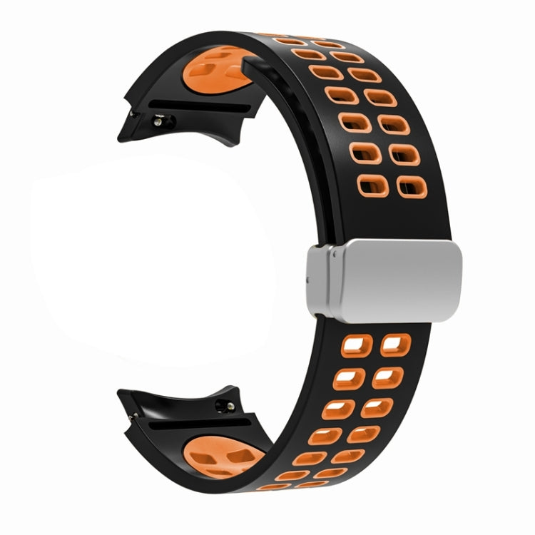 For Samsung Galaxy Watch5 Double-row Hole Folding Buckle Silicone Watch Band
