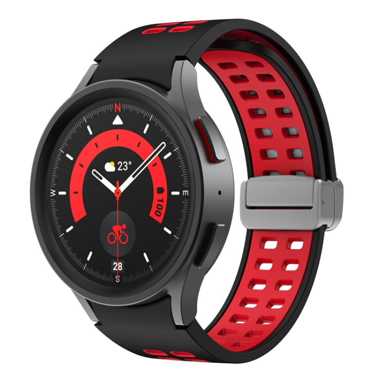 For Samsung Galaxy Watch5 Double-row Hole Folding Buckle Silicone Watch Band
