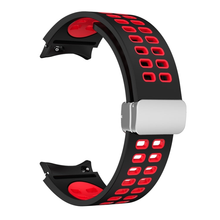 For Samsung Galaxy Watch5 Double-row Hole Folding Buckle Silicone Watch Band