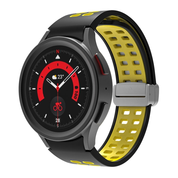 For Samsung Galaxy Watch5 Double-row Hole Folding Buckle Silicone Watch Band