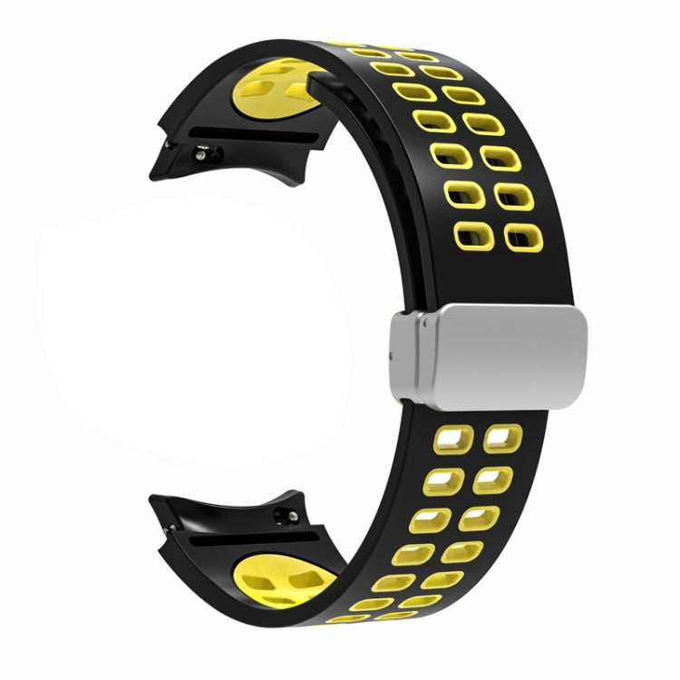 For Samsung Galaxy Watch5 Double-row Hole Folding Buckle Silicone Watch Band