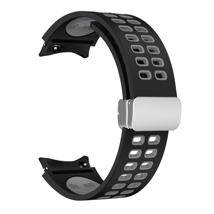 For Samsung Galaxy Watch5 Double-row Hole Folding Buckle Silicone Watch Band