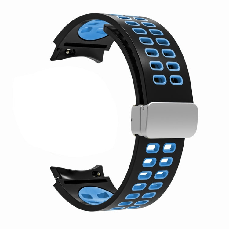 For Samsung Galaxy Watch5 Double-row Hole Folding Buckle Silicone Watch Band