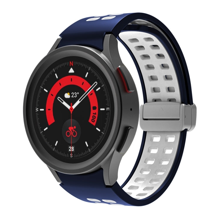 For Samsung Galaxy Watch5 Double-row Hole Folding Buckle Silicone Watch Band