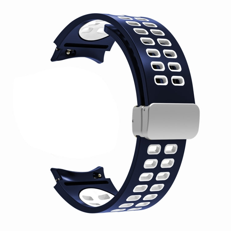 For Samsung Galaxy Watch5 Double-row Hole Folding Buckle Silicone Watch Band
