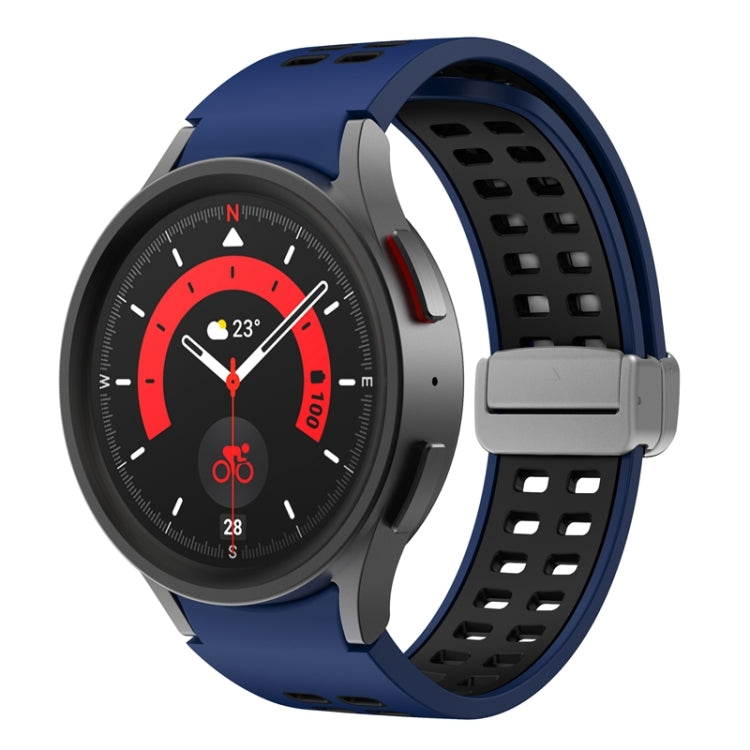 For Samsung Galaxy Watch5 Double-row Hole Folding Buckle Silicone Watch Band