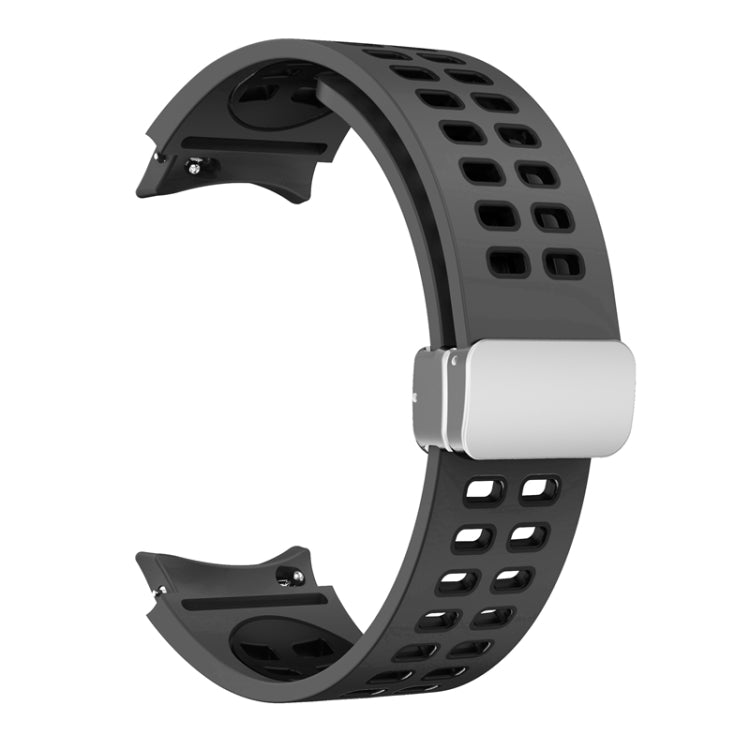 For Samsung Galaxy Watch5 Double-row Hole Folding Buckle Silicone Watch Band