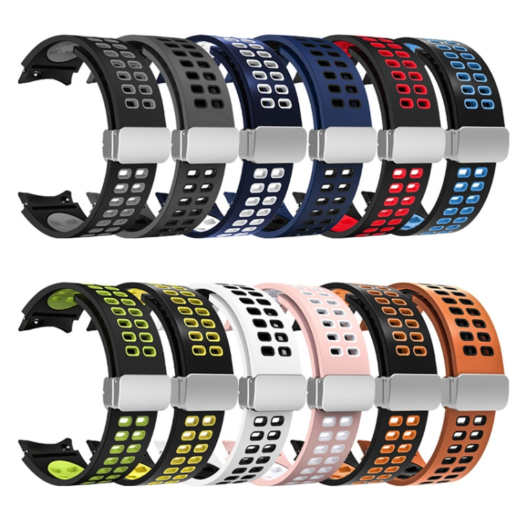 For Samsung Galaxy Watch5 Double-row Hole Folding Buckle Silicone Watch Band