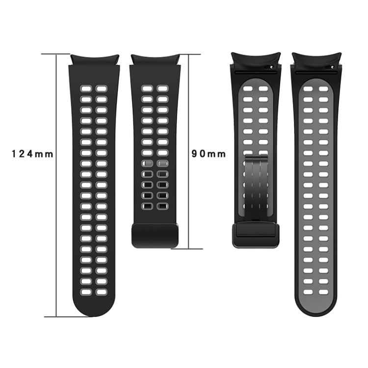 For Samsung Galaxy Watch5 Double-row Hole Folding Buckle Silicone Watch Band